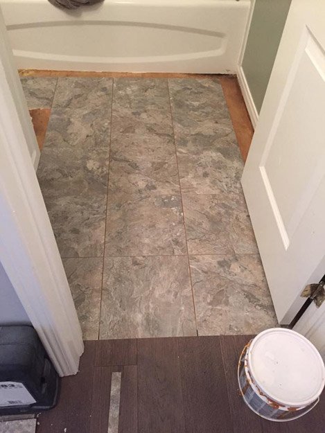 Vinyl Tile Plank installation from Scott's Flooring in Barrie, ON