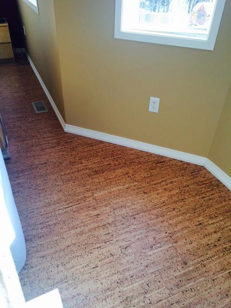 Cork flooring installation from Scott's Flooring in Barrie, ON