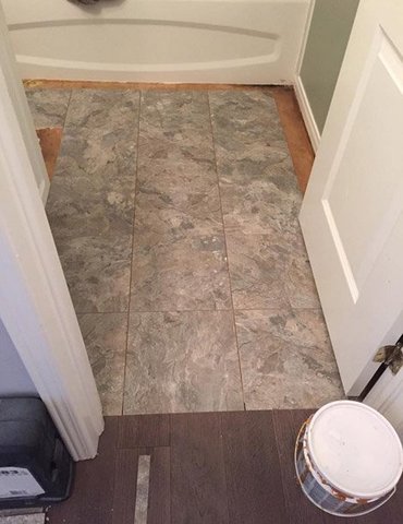 Vinyl Tile Plank installation from Scott's Flooring in Barrie, ON