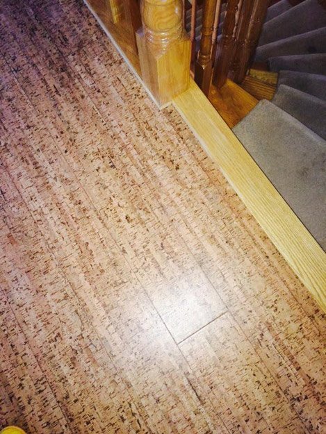 Cork flooring installation from Scott's Flooring in Barrie, ON