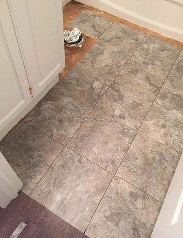 Vinyl Tile Plank installation from Scott's Flooring in Barrie, ON