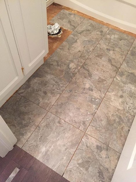Vinyl Tile Plank installation from Scott's Flooring in Barrie, ON