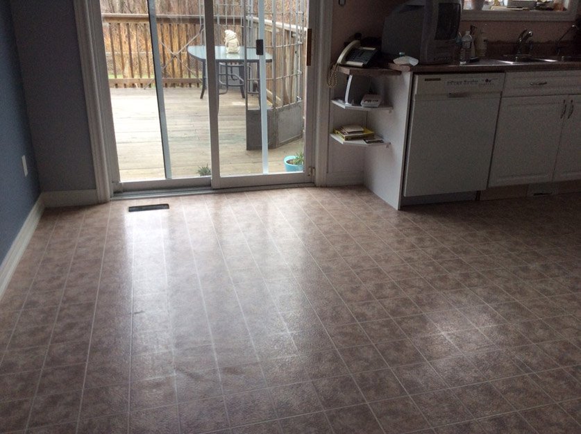 Vinyl Tile Plank installation from Scott's Flooring in Barrie, ON