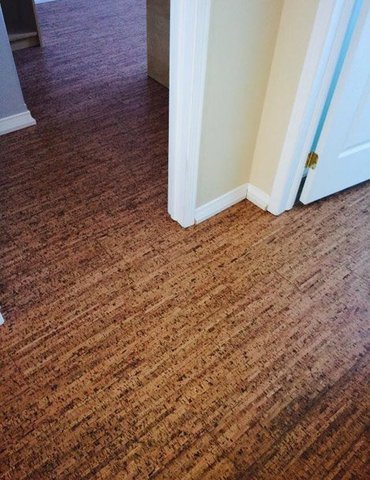 Cork flooring installation from Scott's Flooring in Barrie, ON