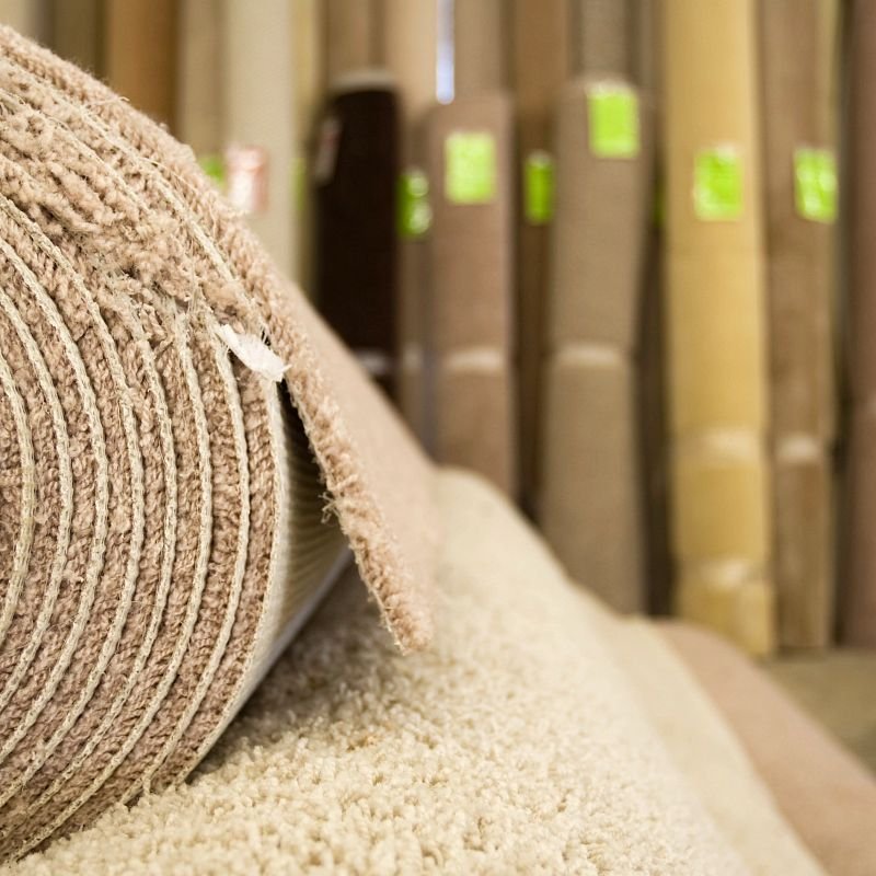 Carpet rolls in warehouse from Scott's Flooring in Barrie, ON